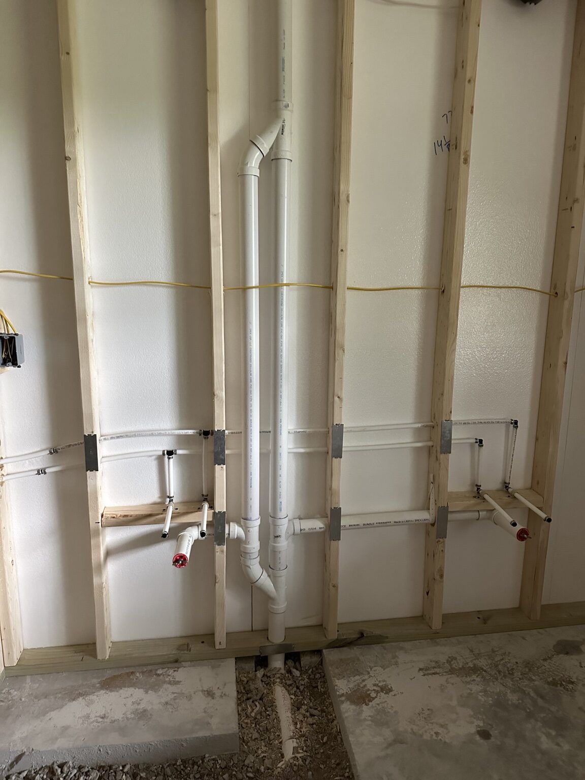 Residential plumbing rough-in installed by Scooters Plumbing and Drain